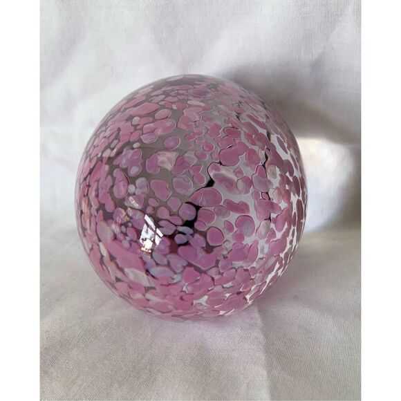 Daum France Pink Flowers Glass Egg Figurine Paperweight Signed DECO 70’s MCM VTG - Picture 4 of 6